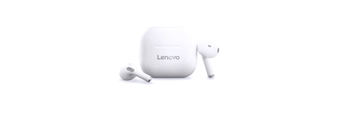 Casti half-in-ear wireless Bluetooth Lenovo ThinkPlus LP40, alb