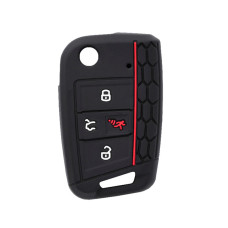 Husa cheie auto Techsuit compatibila cu VW Golf, Polo -  rosu