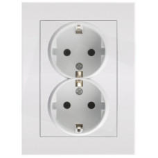 ENTAC Arnold priza dubla  cu impamantare 250V 16A IP 20 ALB