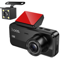 Camera auto HOCO DV15, 3 canale – HD 720MPx, display 2 inch, fata si camera spate, gri
