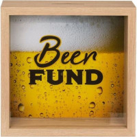 Pusculita "Beer Fund" din lemn 20X20CM