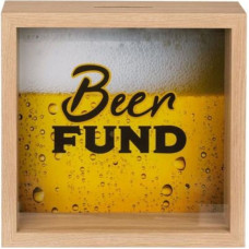 Pusculita "Beer Fund" din lemn 20X20CM